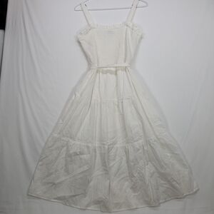 Very J Elegant Cream Maxi Dress with Ruffle Straps